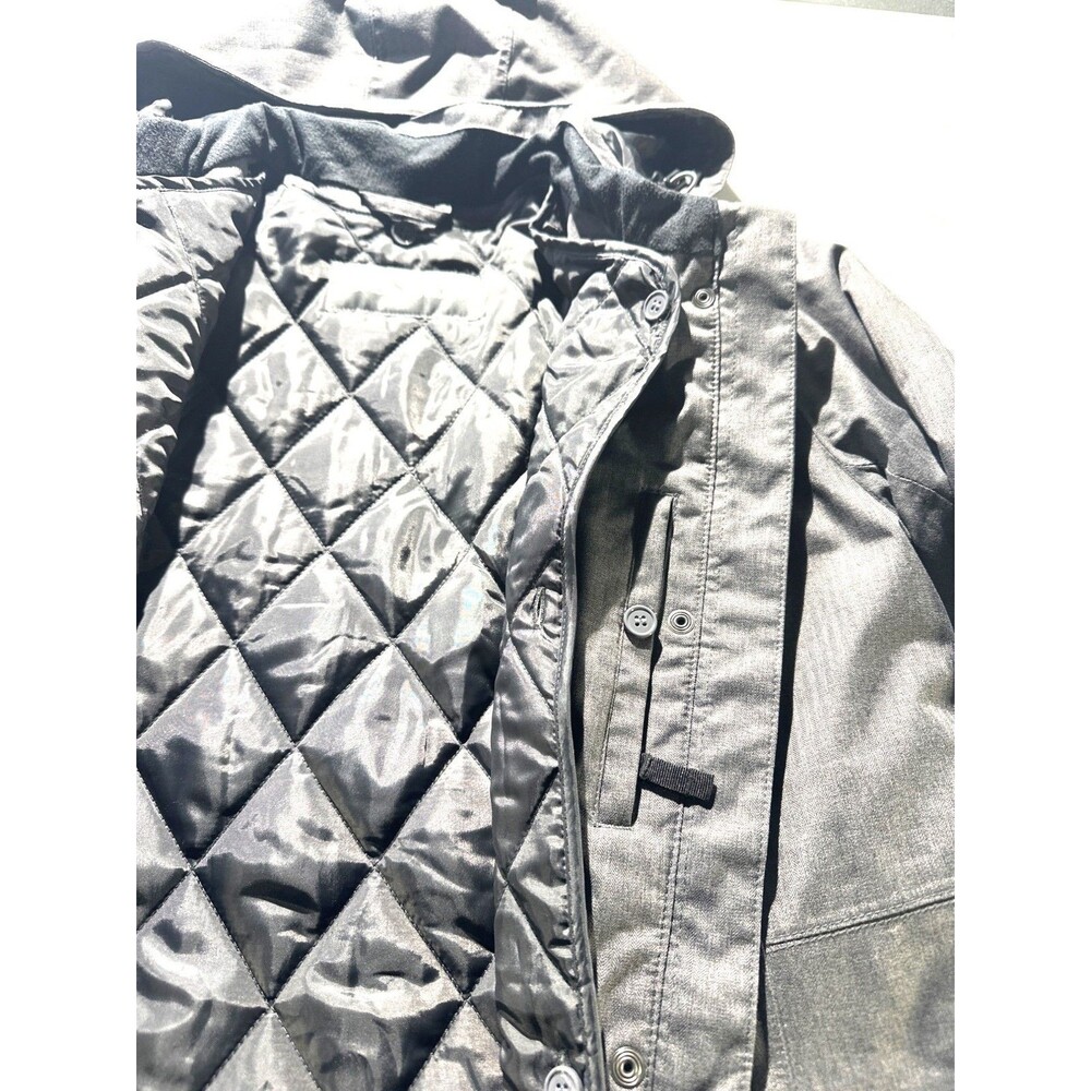 Eddie Bauer Womens Long Quilted Hooded Girl On The Go Jacket Gray Water-Resistan - Picture 8 of 14